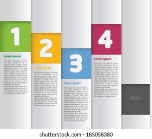 Set white vertical info graphic element for designs.