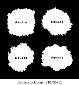  Set of White Watercolor Grunge Splatters, vector illustration 