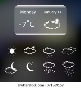 Set of white weather icons