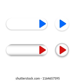 Set of white web buttons with arrows and buttons. Vector illustration on white background