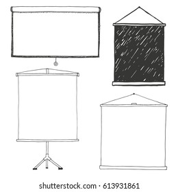 Set whiteboard isolated on white background. Sketch. Vector