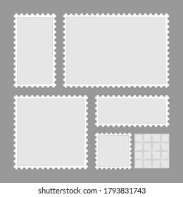 Set of white-gray stickers. Simple vector illustration of stickers on a dark gray background. EPS 10