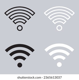 Set of Wi Fi icon. Wireless icon sign symbol in trendy flat style. Wifi vector icon illustration isolated on gray background