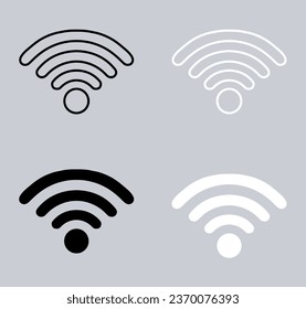 Set of Wi Fi icon. Wireless icon sign symbol in trendy flat style. Wifi vector icon illustration isolated on gray background