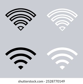 Wi-Fi-Symbolsatz. Symbol für drahtloses Symbol im trendigen flachen Stil. Wifi, Vektorgrafik einzeln auf grauem Hintergrund