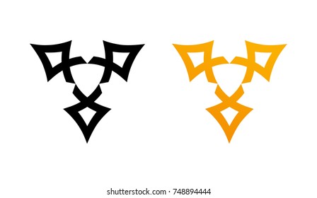 Set of Wiccan Logos, Style Vector Emblem isolated on white background.