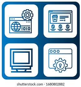 Set of wide icons. Such as Website, Monitor, Web , wide icons