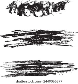 Set of wide texture brushes in the form of flame and scratch. Vector templates EPS 10