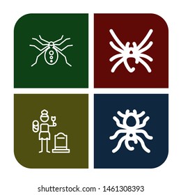 Set of widow icons such as Spider, Black widow, Widow, Pheidole ,