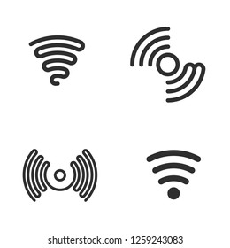 Set of wifi black vector icons. Wireless signal concept. 