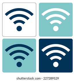 Set of Wi-Fi flat icons