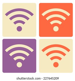 Set of Wi-Fi flat icons.