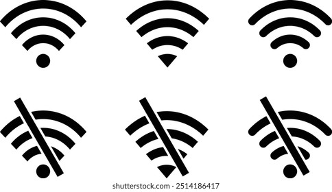 set of wifi icon, wireless internet symbol vector illustration.