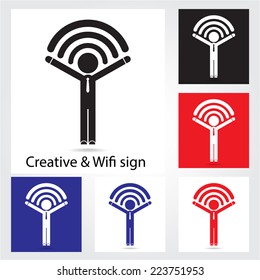 Set of  wifi icons for business or commercial use. Business and technology concept. Vector illustration.