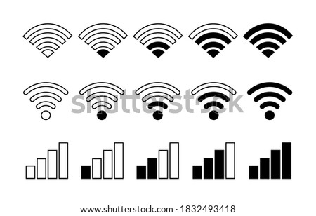Set of wi-fi icons. Collection Wi fi for phone, computer and devices.