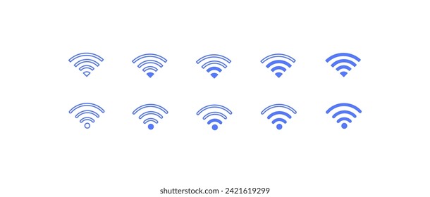 Set of Wi-Fi icons. Flat style. Vector icon
