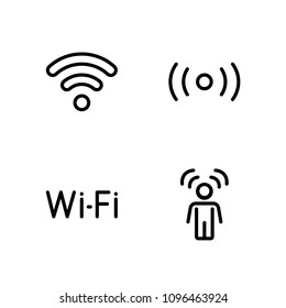 Set Wi-Fi Line icon stock vector illustration. Editable Stroke. 100x100 Pixel Perfect
