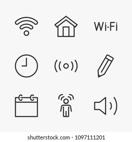 Set Wi-Fi Line icon stock vector illustration. Editable Stroke. 100x100 Pixel Perfect