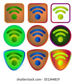 Set of Wi-Fi network icons.Vector illustration.