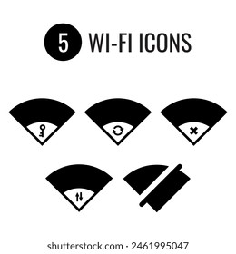 Set of Wifi status icons Vector illustration