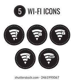 Conjunto de iconos de Estado Wifi Ilustración vectorial