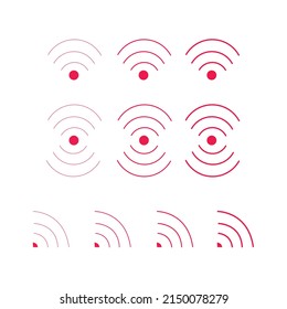 Set of wifi symbols in flat design
