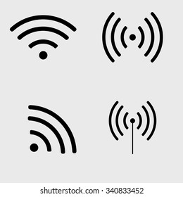 Set Of Wi-Fi And Wireless Icons.