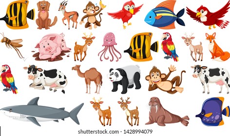Set of wild animal illustration