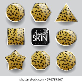 Set of Wild Animal Skin Icons : Vector Illustration