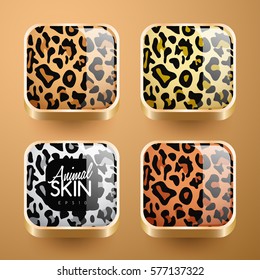 Set of Wild Animal Skin Icons : Vector Illustration
