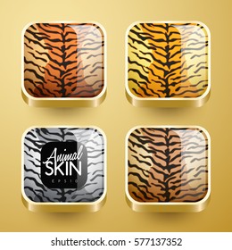 Set of Wild Animal Skin Icons : Vector Illustration