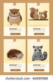 Set of Wild animal templates for web design , vector , illustration