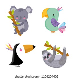 Set of wild animals