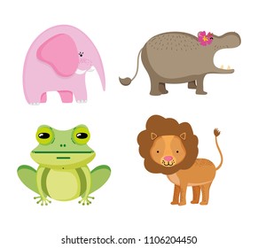Set of wild animals