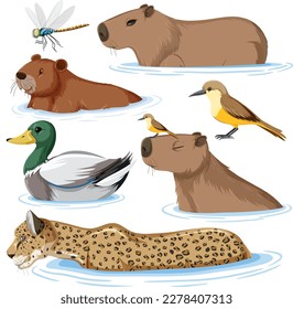 Set of wild animals illustration
