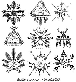 Set of Wild Free lettering