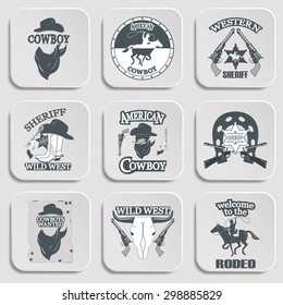 Set of wild west cowboy designed elements. Vector Illustration