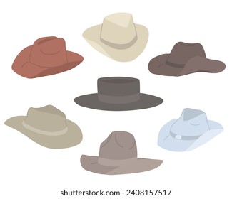 Set of Wild West hats for cowboys
