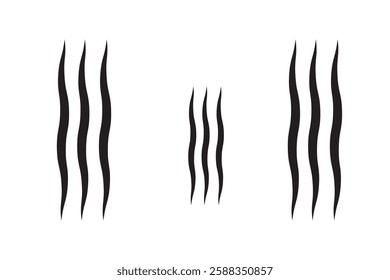Set wind blow line icon. Blowing wind outline icons. Windy weather symbol, logo - vector