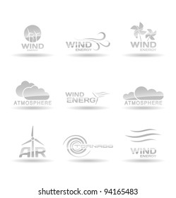 Set of wind energy icons.