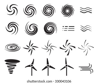 Set of wind icons in many style, Vector