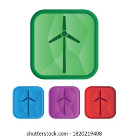 set of wind power icon on white background