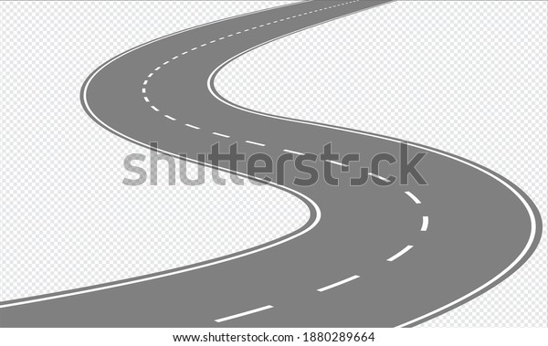 Set Winding Road Highways Dividing Markings Stock Vector (royalty Free 