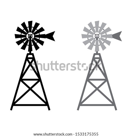 a set of windmill icons