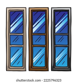 Set of windows vector illustration isolated on white background