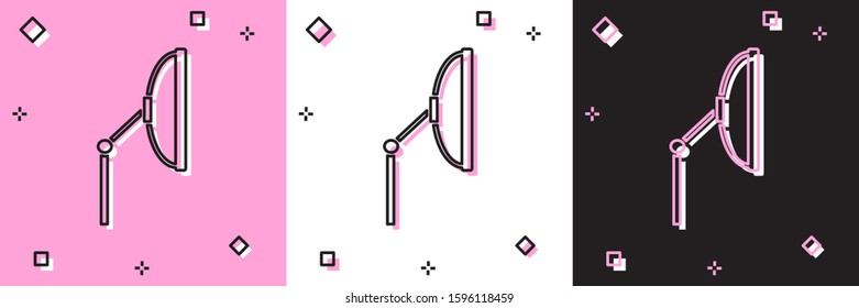 Set Windscreen wiper icon isolated on pink and white, black background.  Vector Illustration