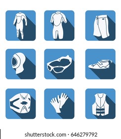 Set of windsurfing icons