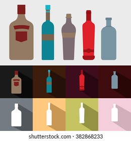 Set of wine bottles
