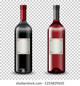 Set of wine bottles illustration