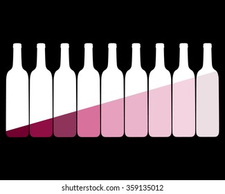 Set wine bottles on a black background. Illustration contains gradient meshes.